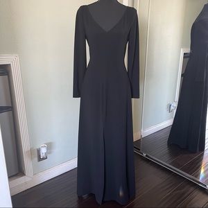 Linda Allard Ellen Tracy Black Dress With Slit front Maxi Dress Size 6